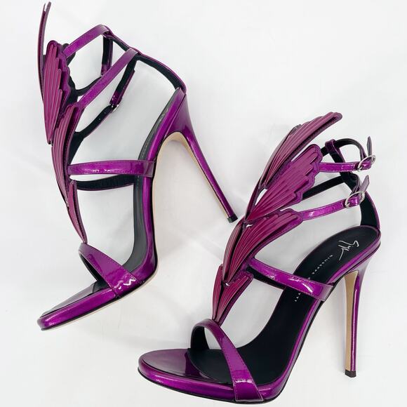 Giuseppe Zanotti Metallic Fuchsia Cruel Alien Wing Stiletto Heel Sandals 39.5 - Picture 5 of 12